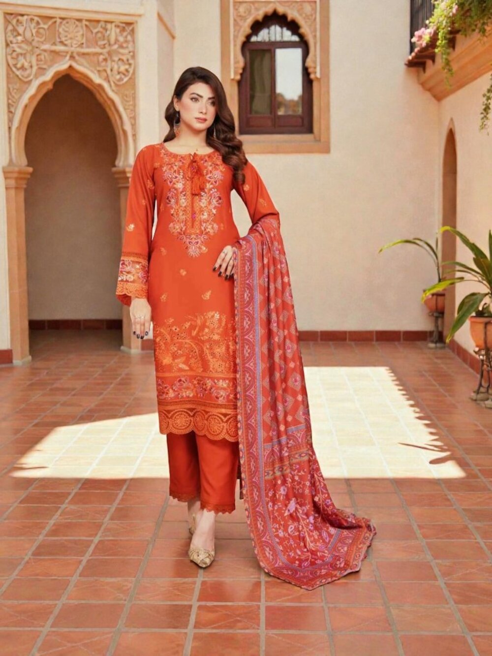 Traditional Pakistani Lawn Salwar Kameez, Cultural Wear for Women